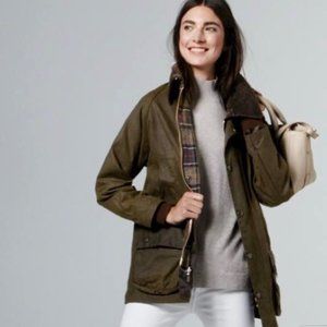 Barbour + J. Crew Olive Classic Bedale